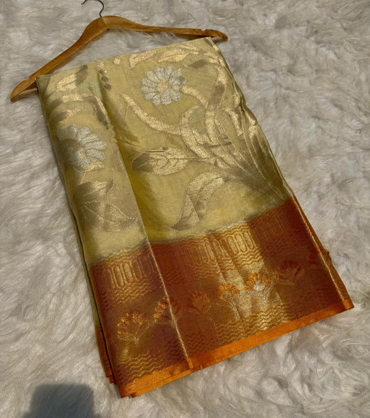 Banarasi Soft Warm Silk Saree with Zari Jaal - BSWSM1