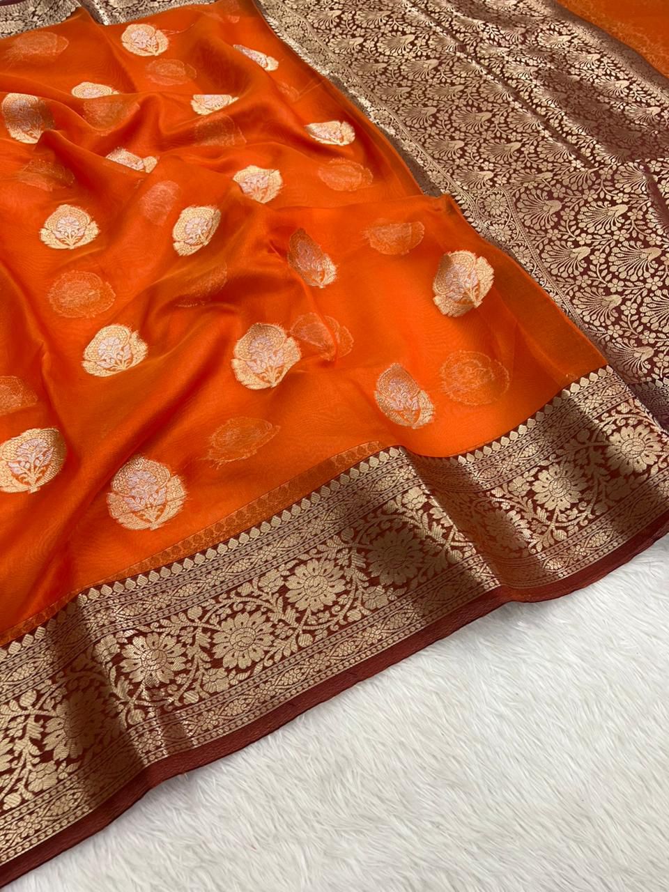 Banarasi Katan Silk Saree - BKSOG004
