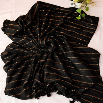 Khadi Cotton Zari Stripe Saree - KCZSS051