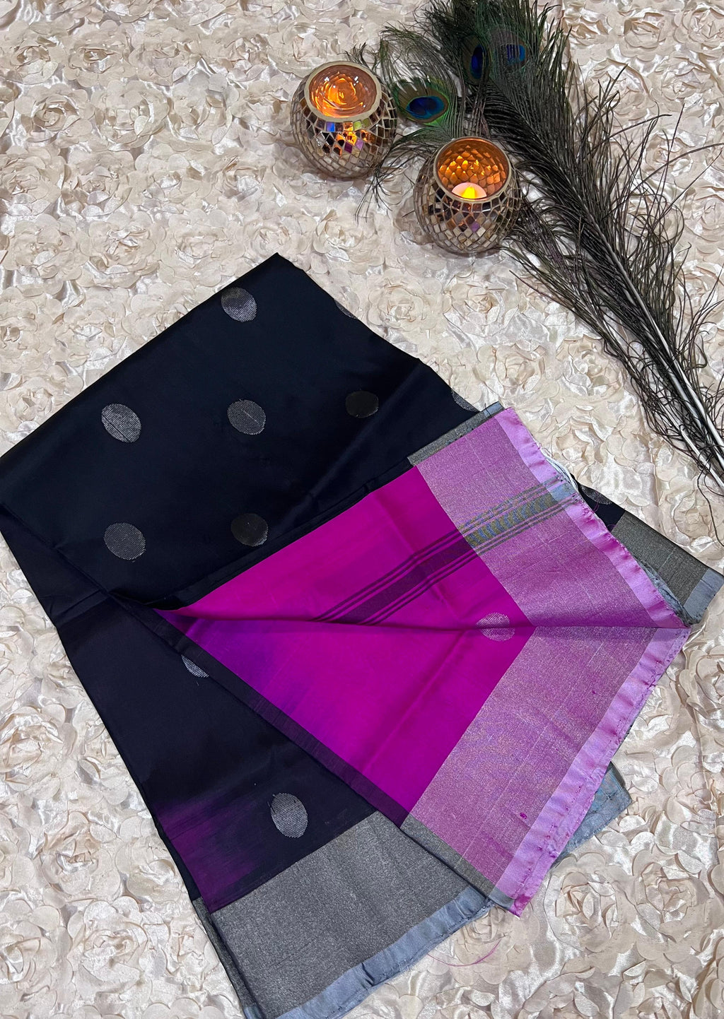 Uppada Silk Saree with Dollar Buta Weave BAF305