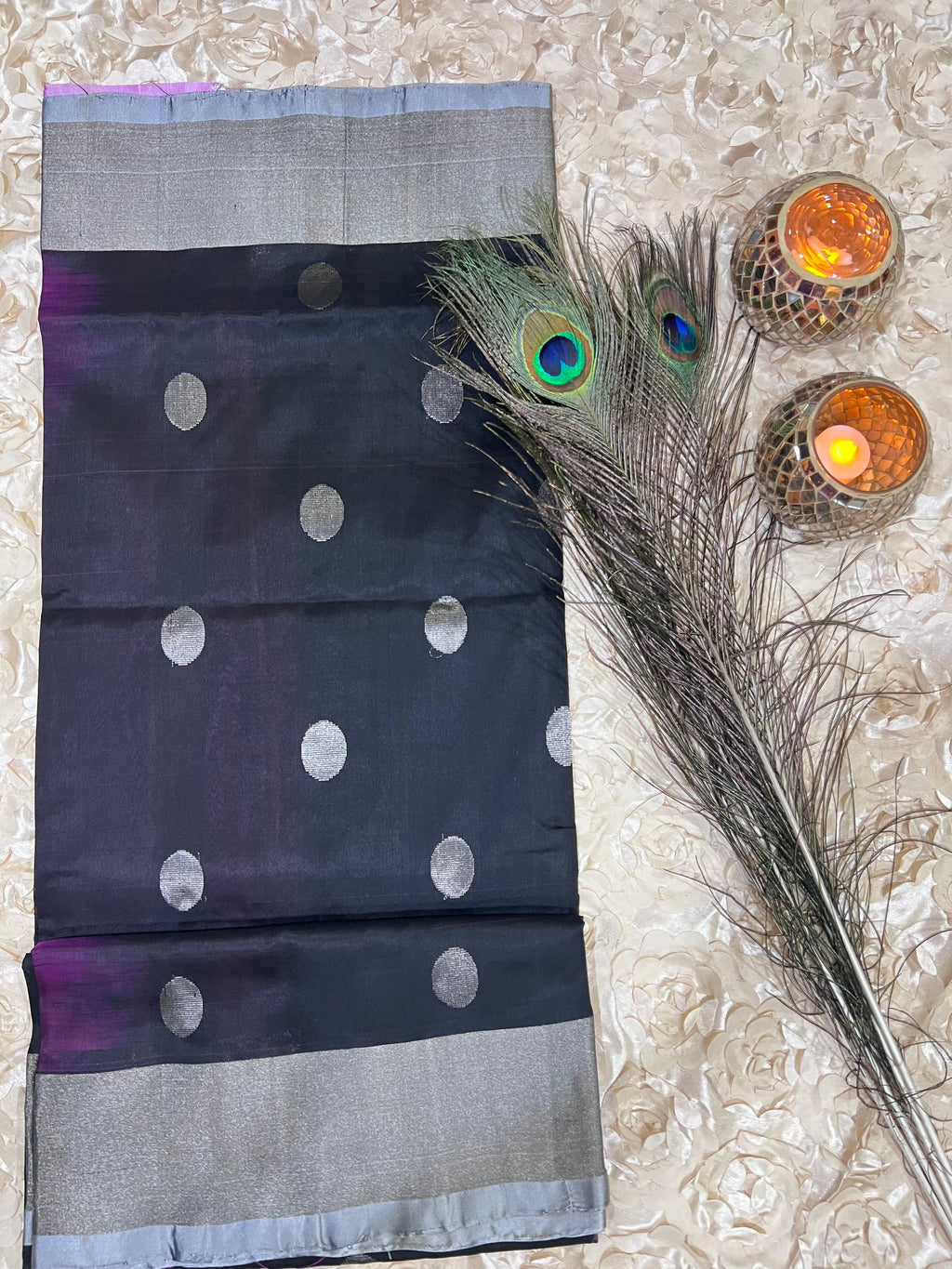 Uppada Silk Saree with Dollar Buta Weave BAF305