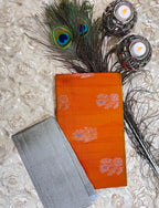 Pure Uppada Silk Saree in Orange BAFOSU1