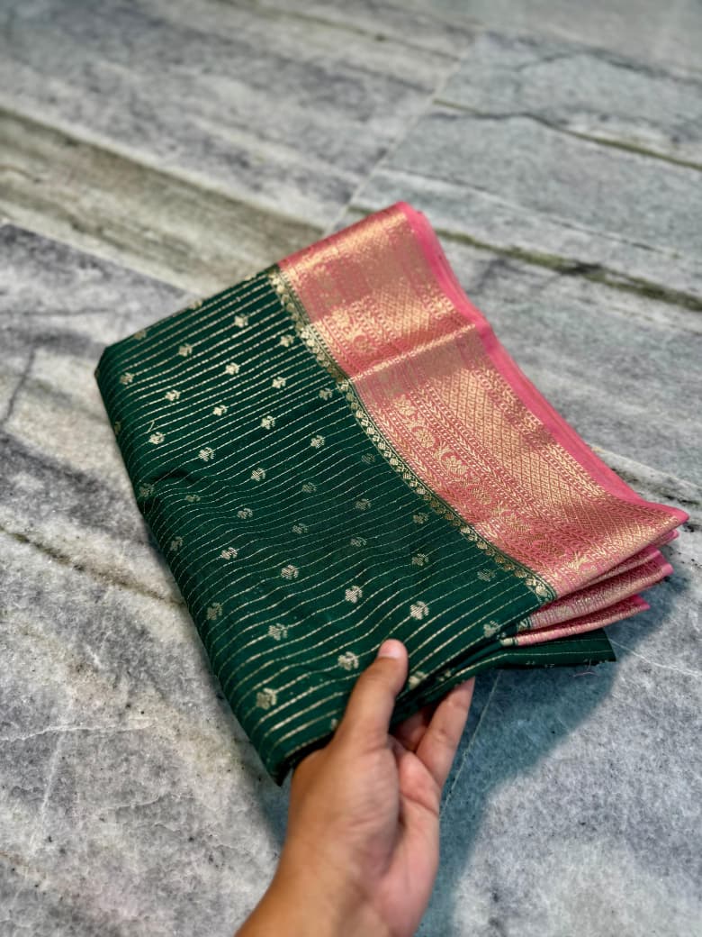 Banarasi Rim Jhim Silk Saree - BARJG01