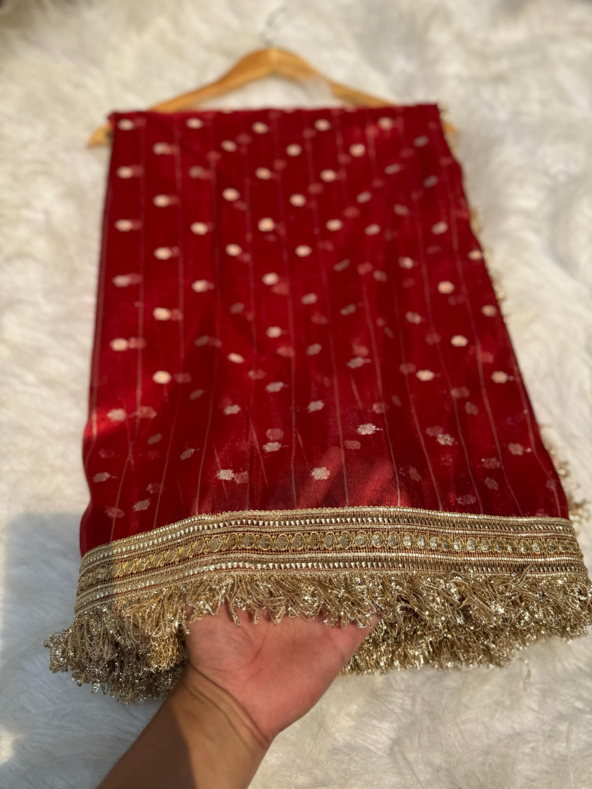 Banarasi Tissue Silk Saree-BTS-RED&GLDL