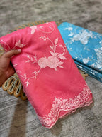 Banarasi Organza Chikankari saree -BORGCP2