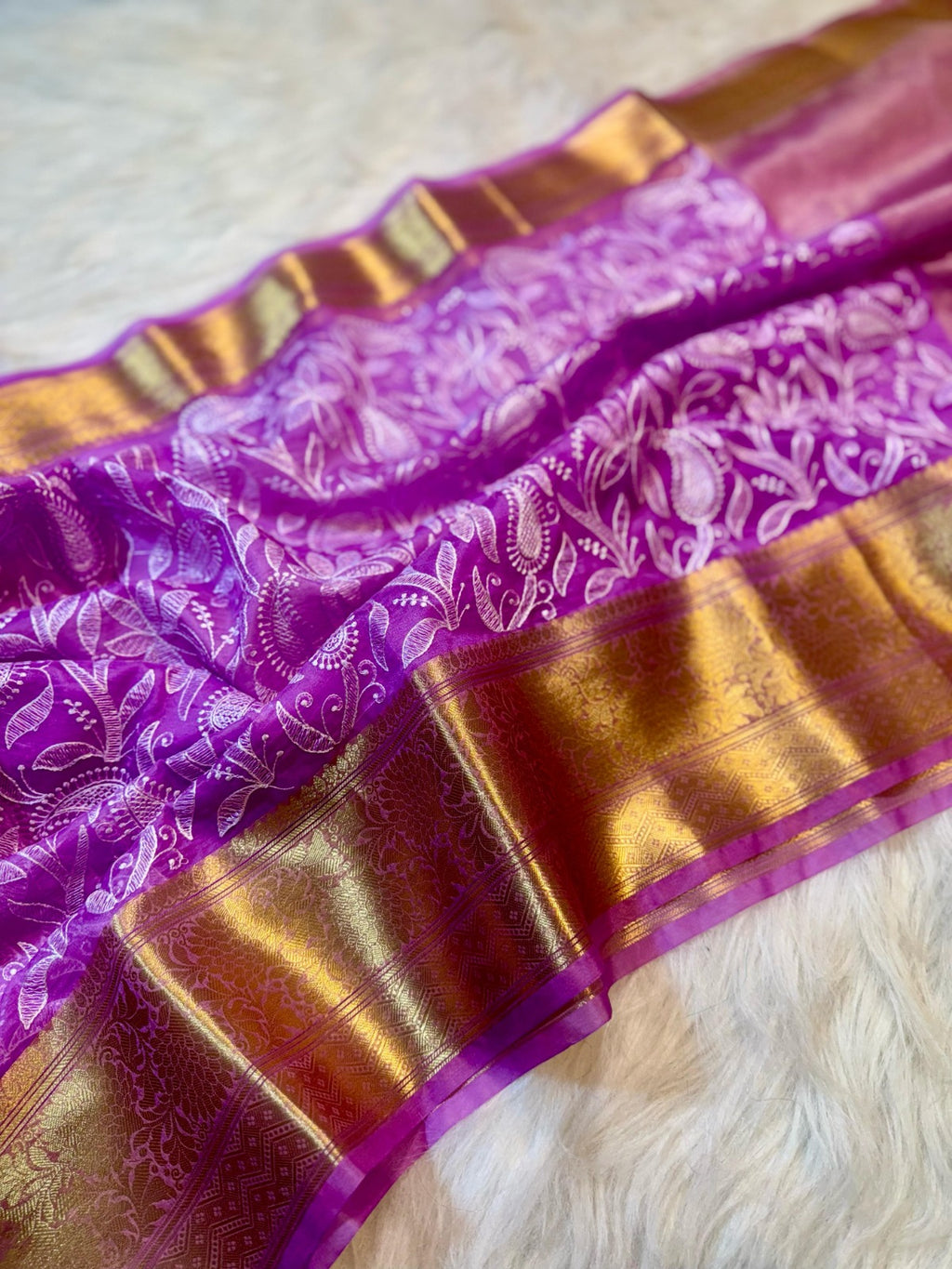 Banarasi Soft Silk Organza Saree-BORGCLG4