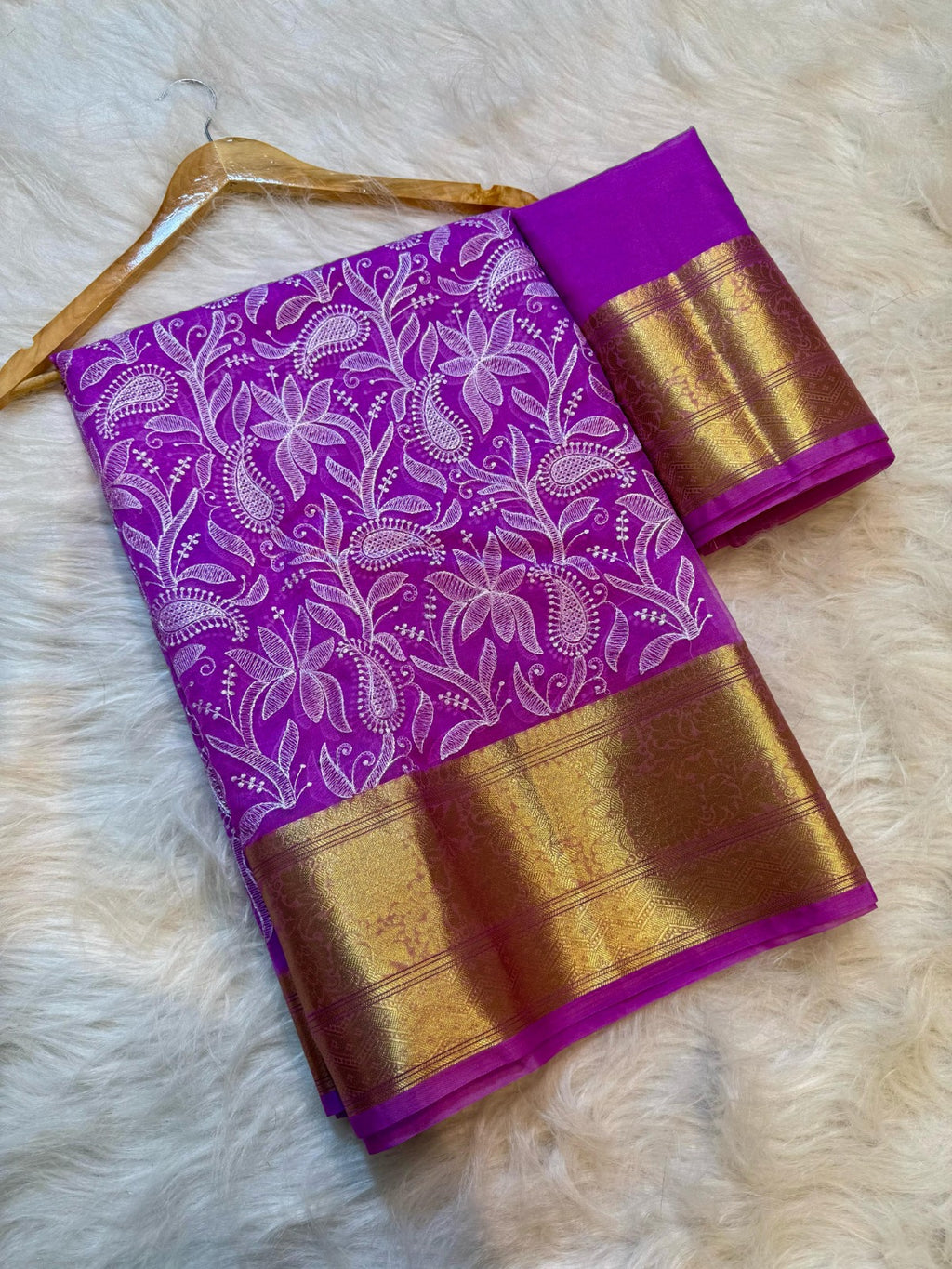 Banarasi Soft Silk Organza Saree-BORGCLG4