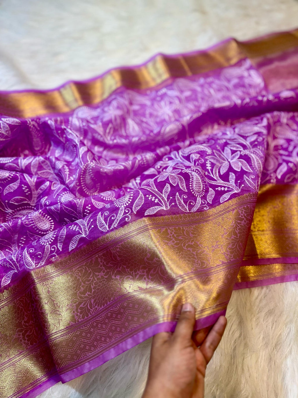 Banarasi Soft Silk Organza Saree-BORGCLG4