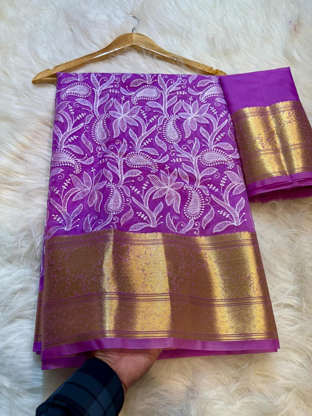 Banarasi Soft Silk Organza Saree-BORGCLG4