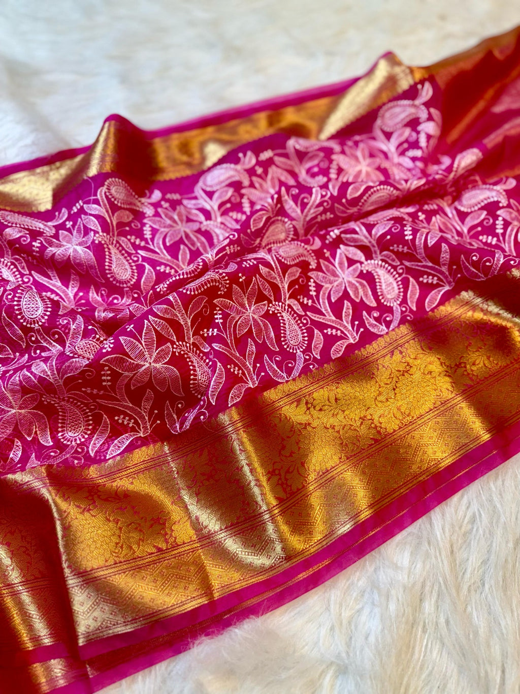 Banarasi Soft Silk Organza Saree-BORGCPG2