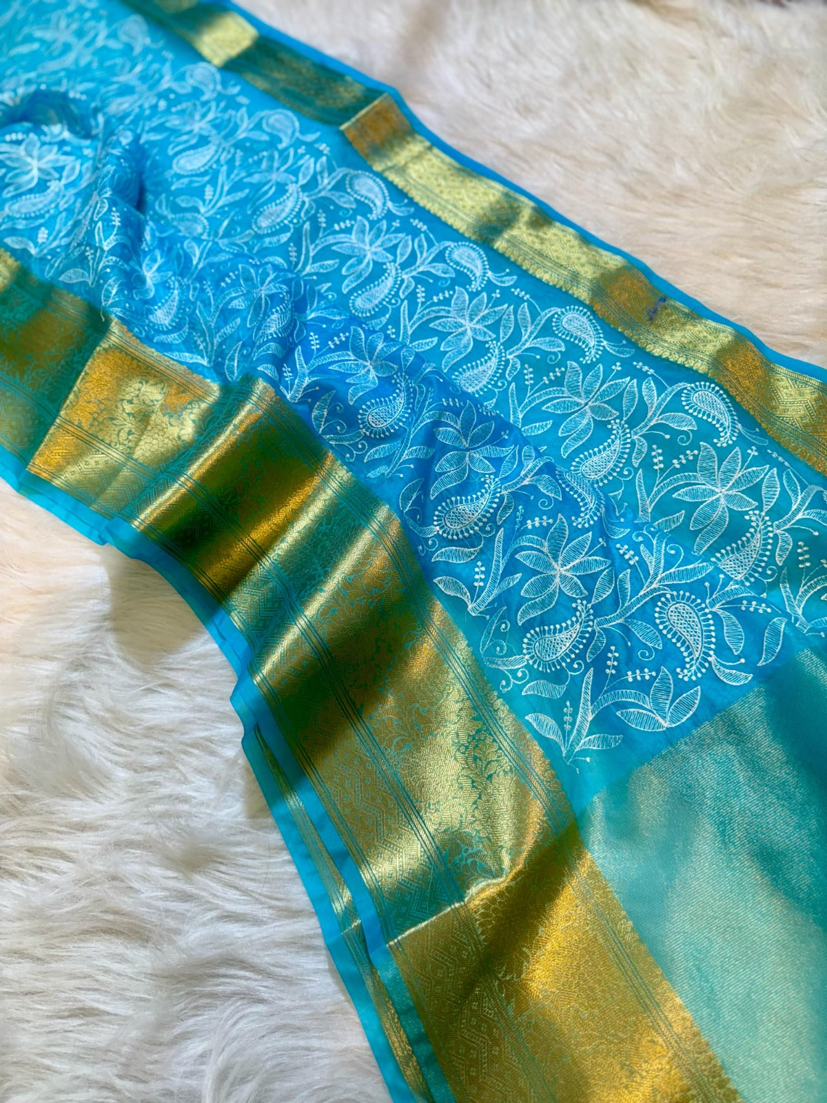 Banarasi Soft Silk Organza Saree-BORGCBG1