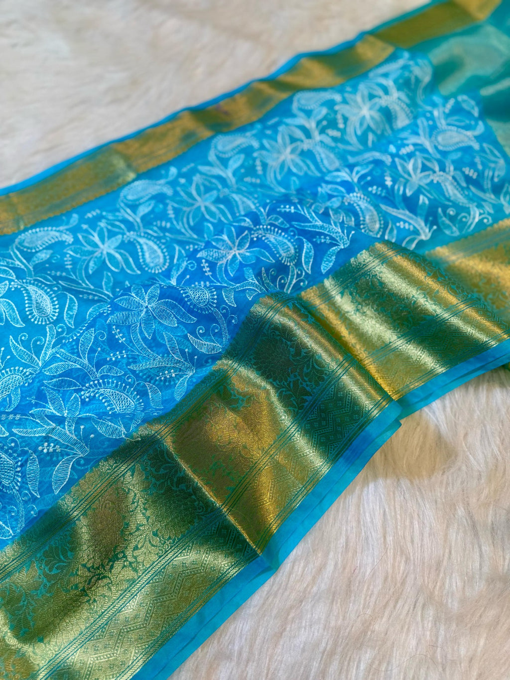 Banarasi Soft Silk Organza Saree-BORGCBG1