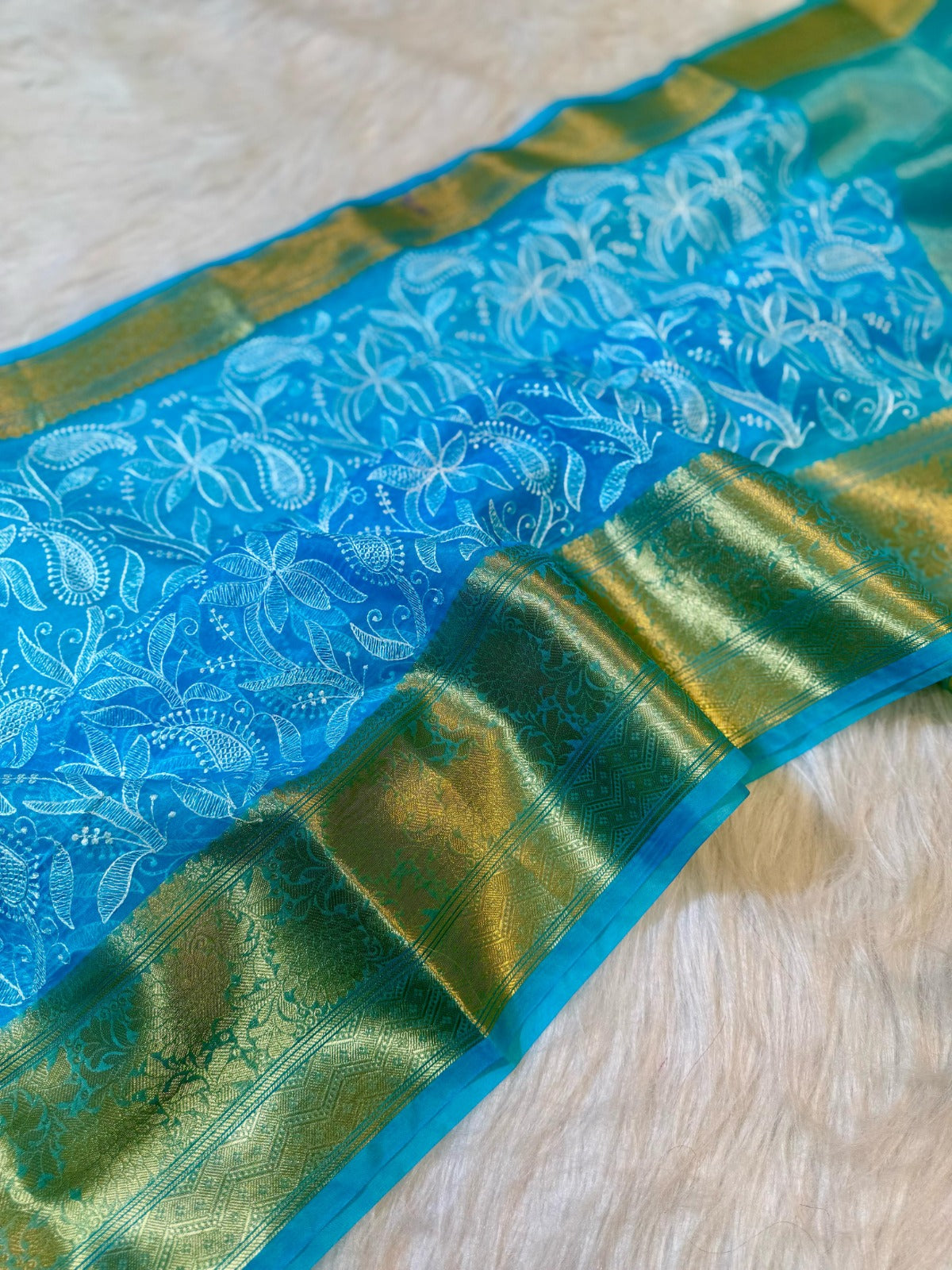 Banarasi Soft Silk Organza Saree-BORGCBG1