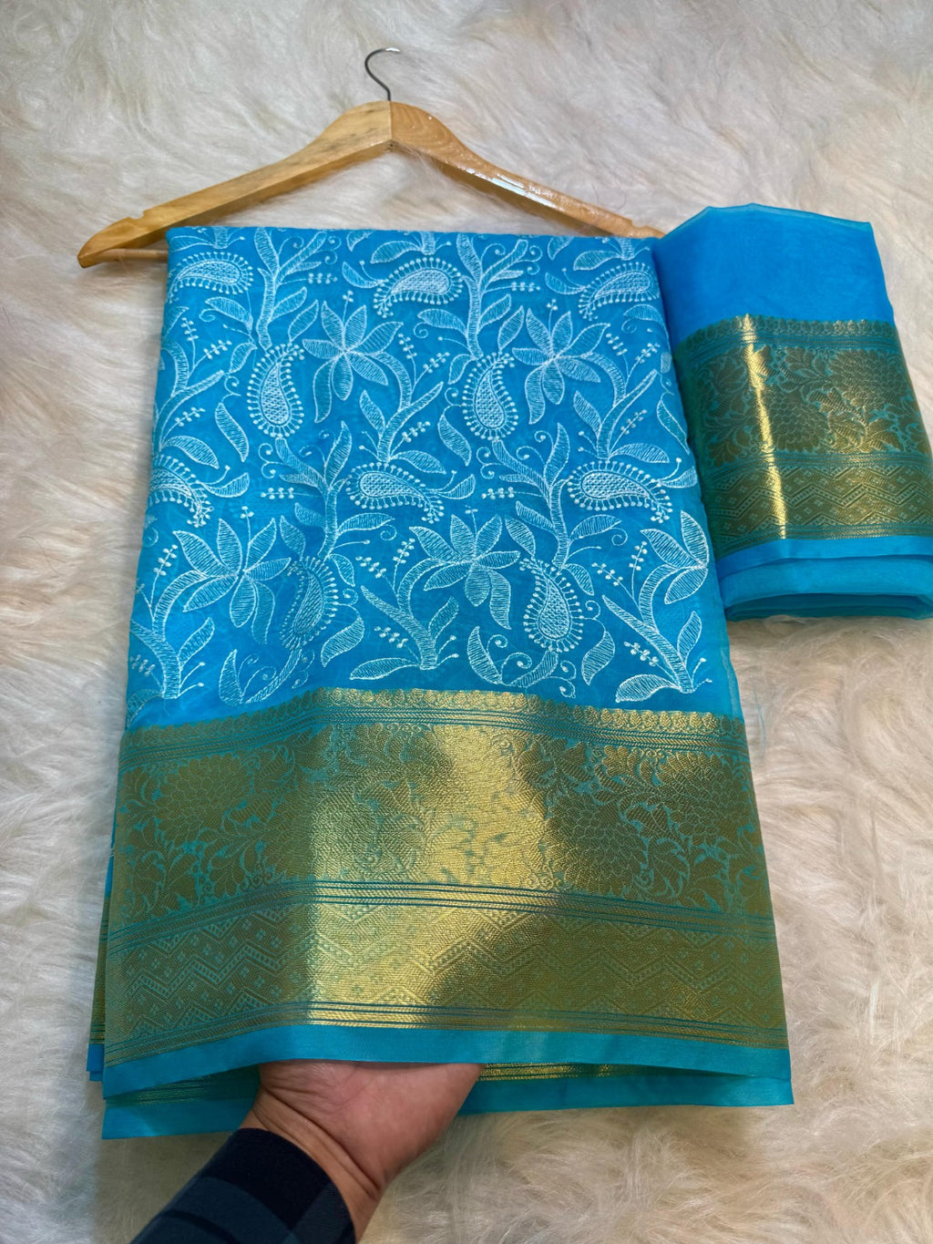 Banarasi Soft Silk Organza Saree-BORGCBG1