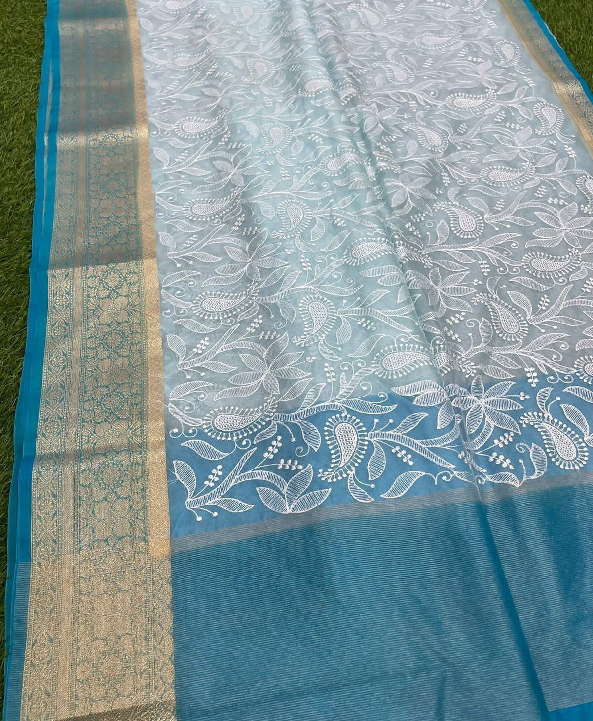 Banarasi Soft Silk Organza Saree- BORGCB05