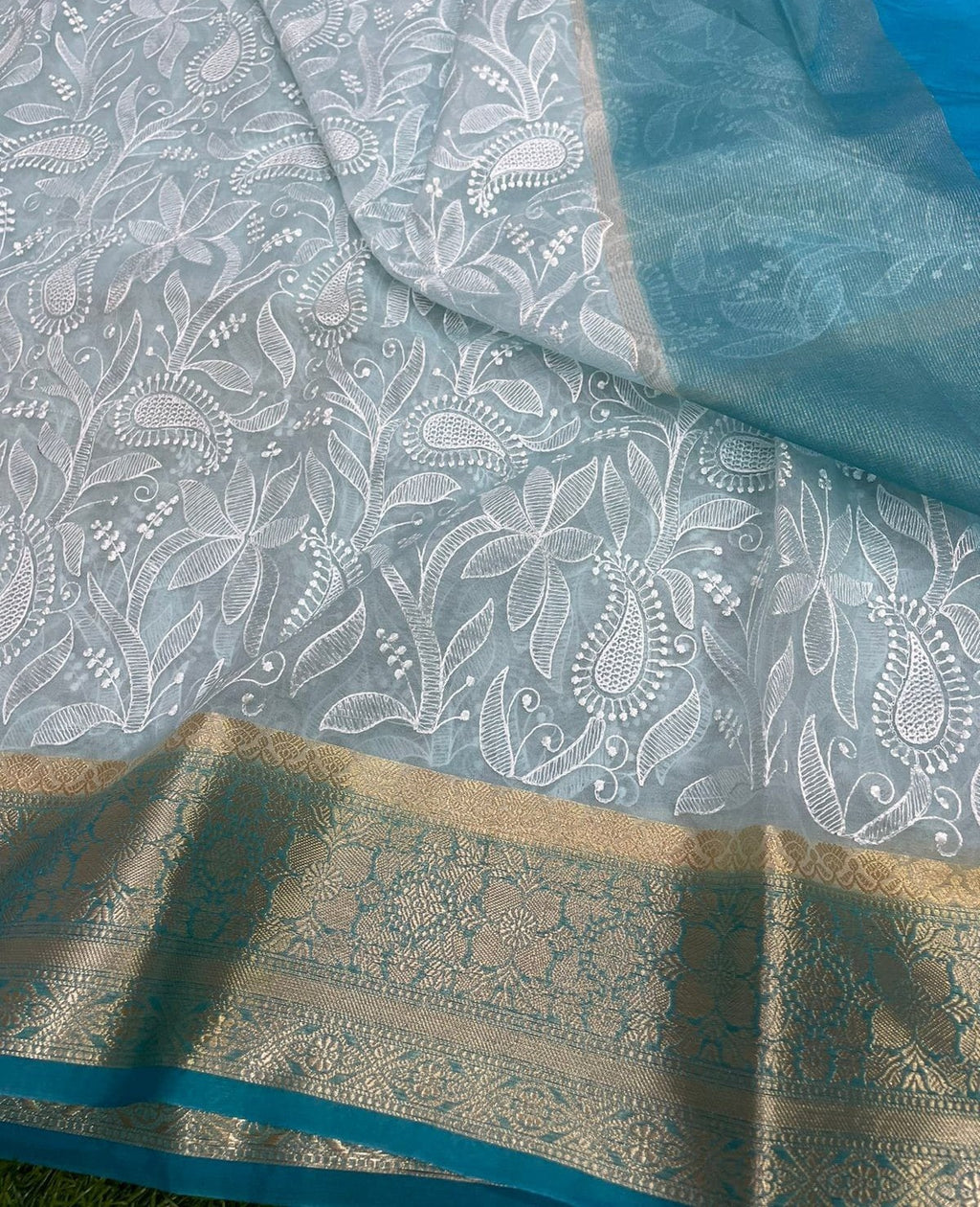 Banarasi Soft Silk Organza Saree- BORGCB05