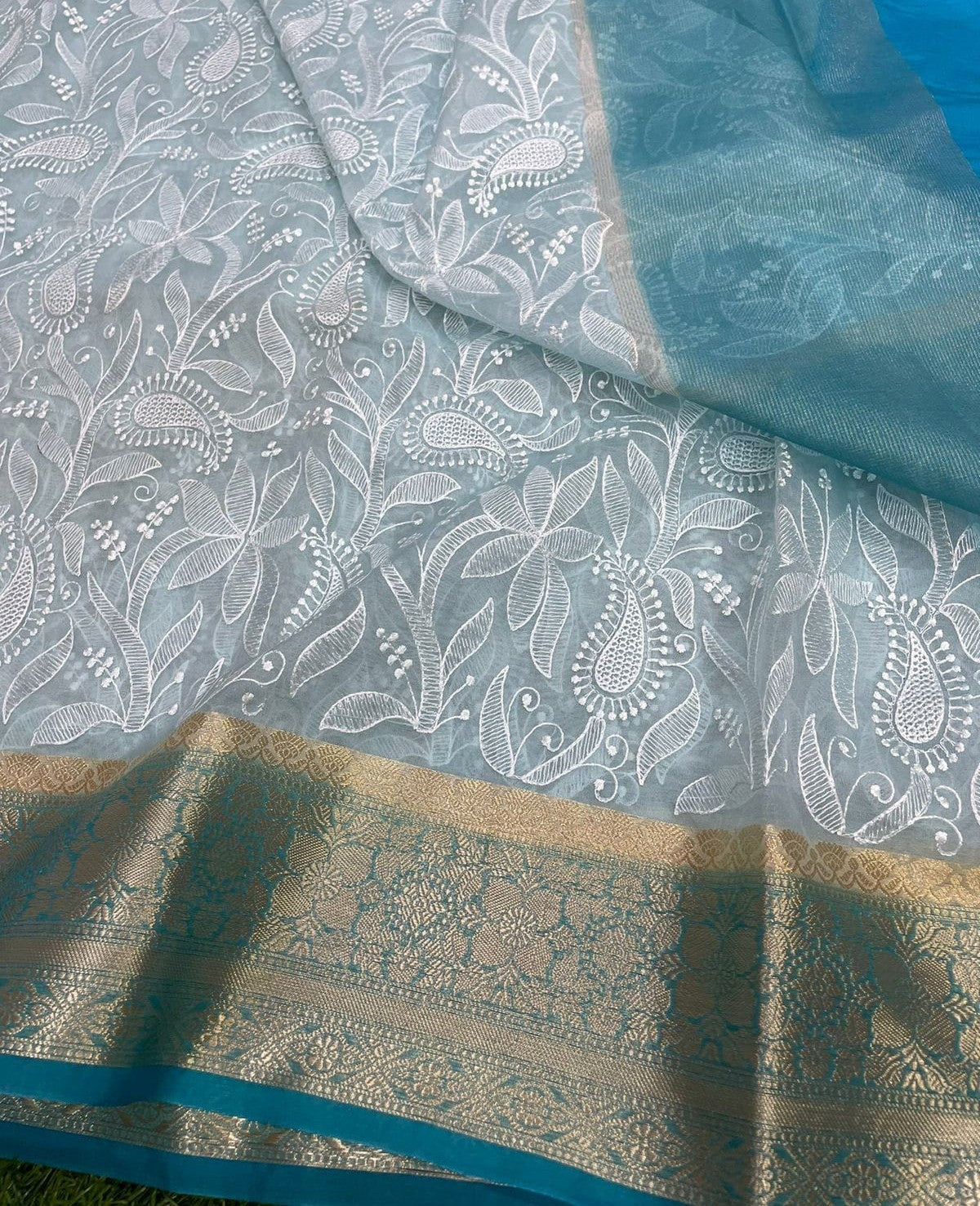 Banarasi Soft Silk Organza Saree- BORGCB05