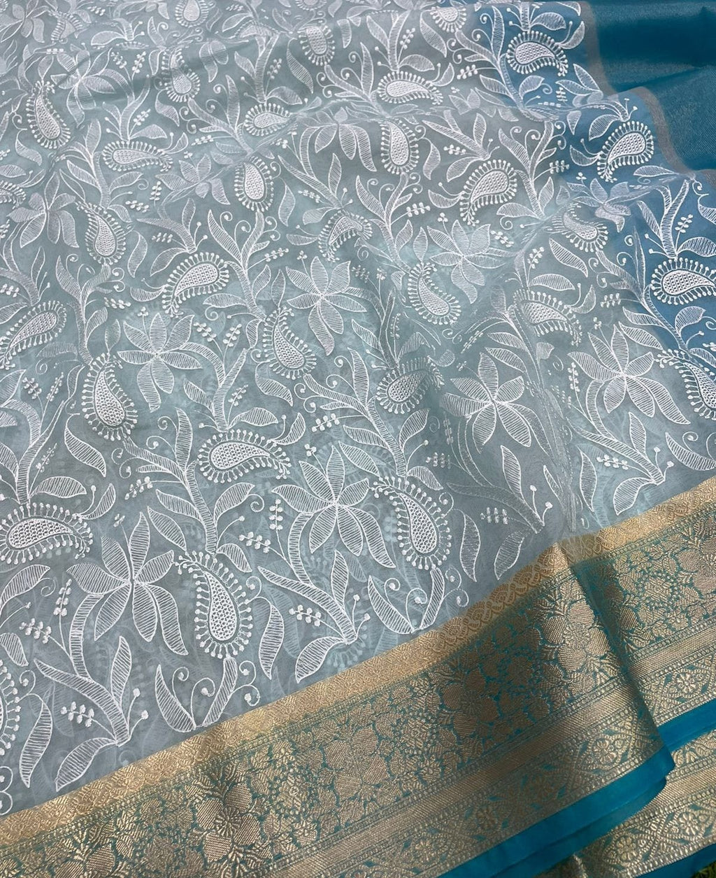 Banarasi Soft Silk Organza Saree- BORGCB05