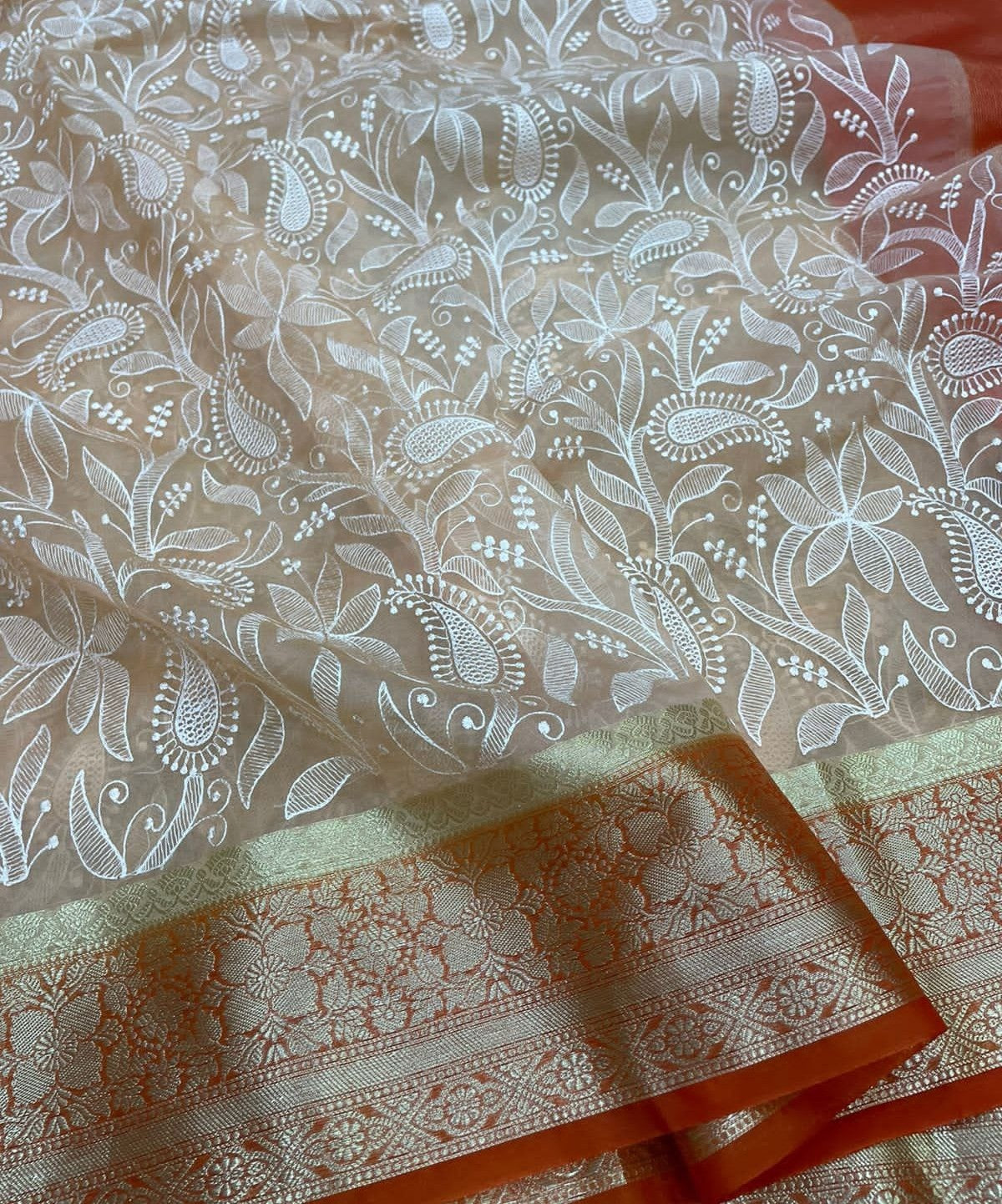 Banarasi Soft Silk Organza Saree-BORGCW03