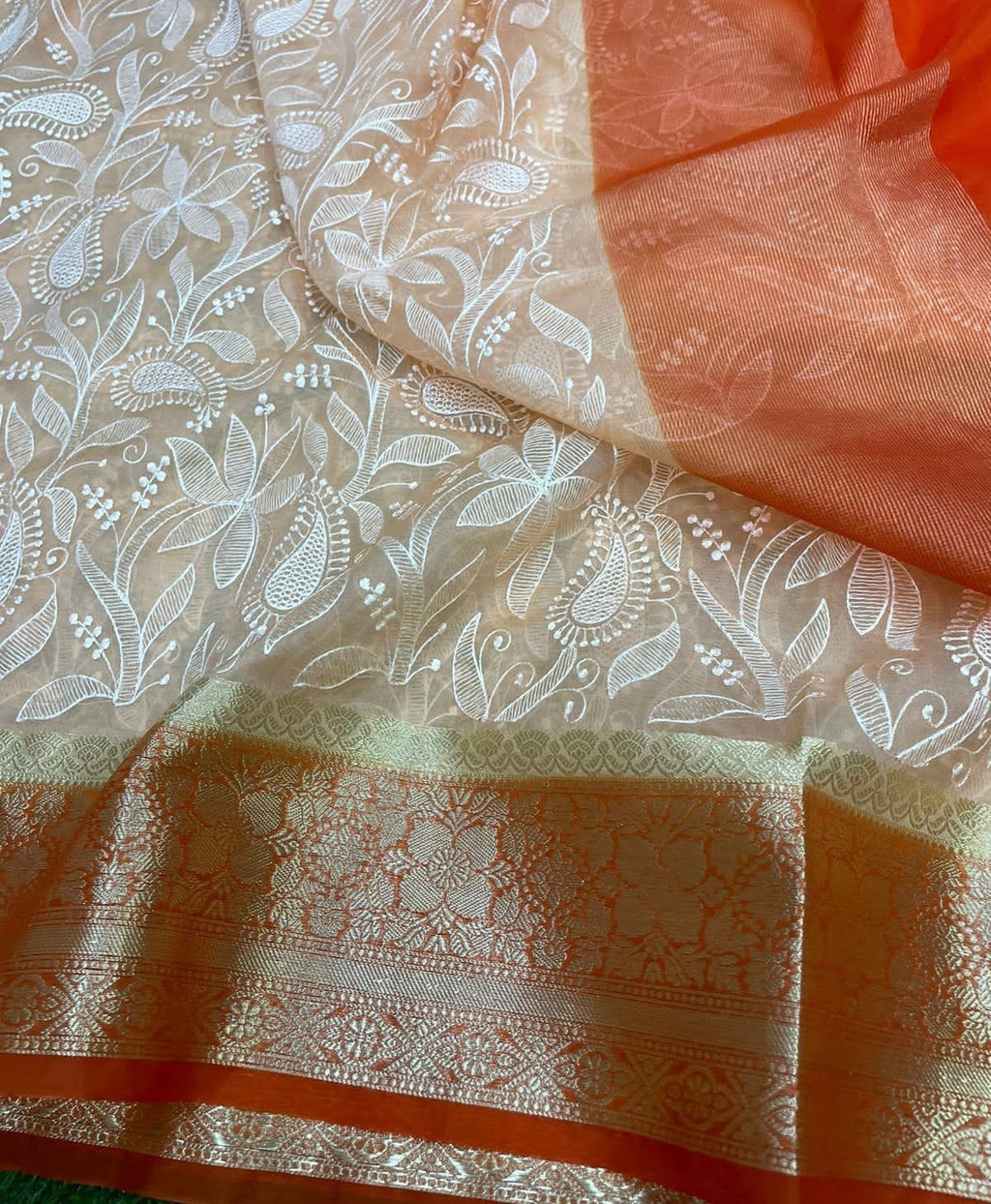 Banarasi Soft Silk Organza Saree-BORGCW03