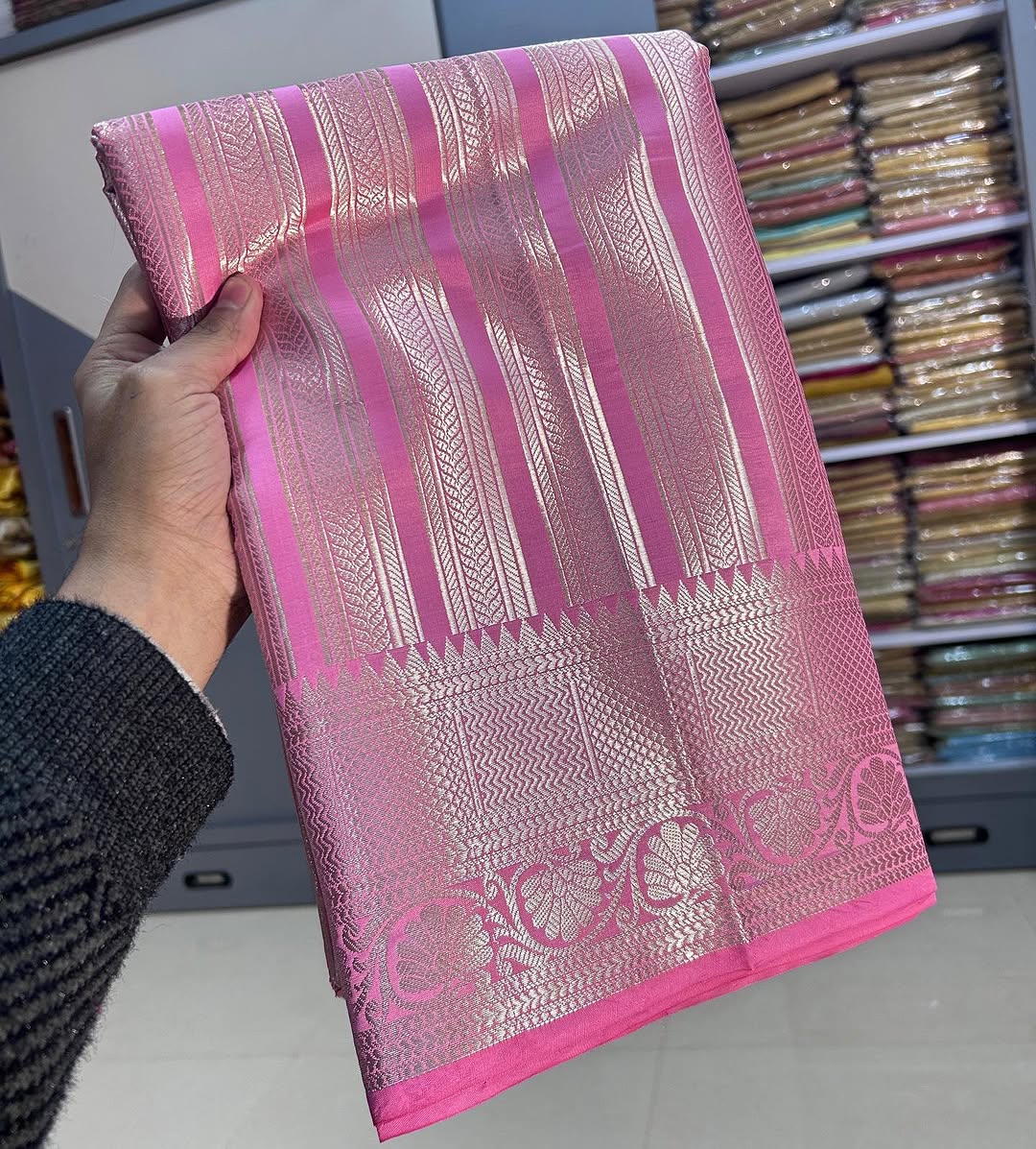 Banarasi Kanchipuram Mashru Silk Saree-BKMBPS01