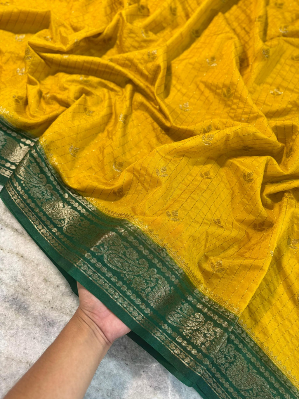 Banarasi Chinia Silk Saree-BCNYGR04