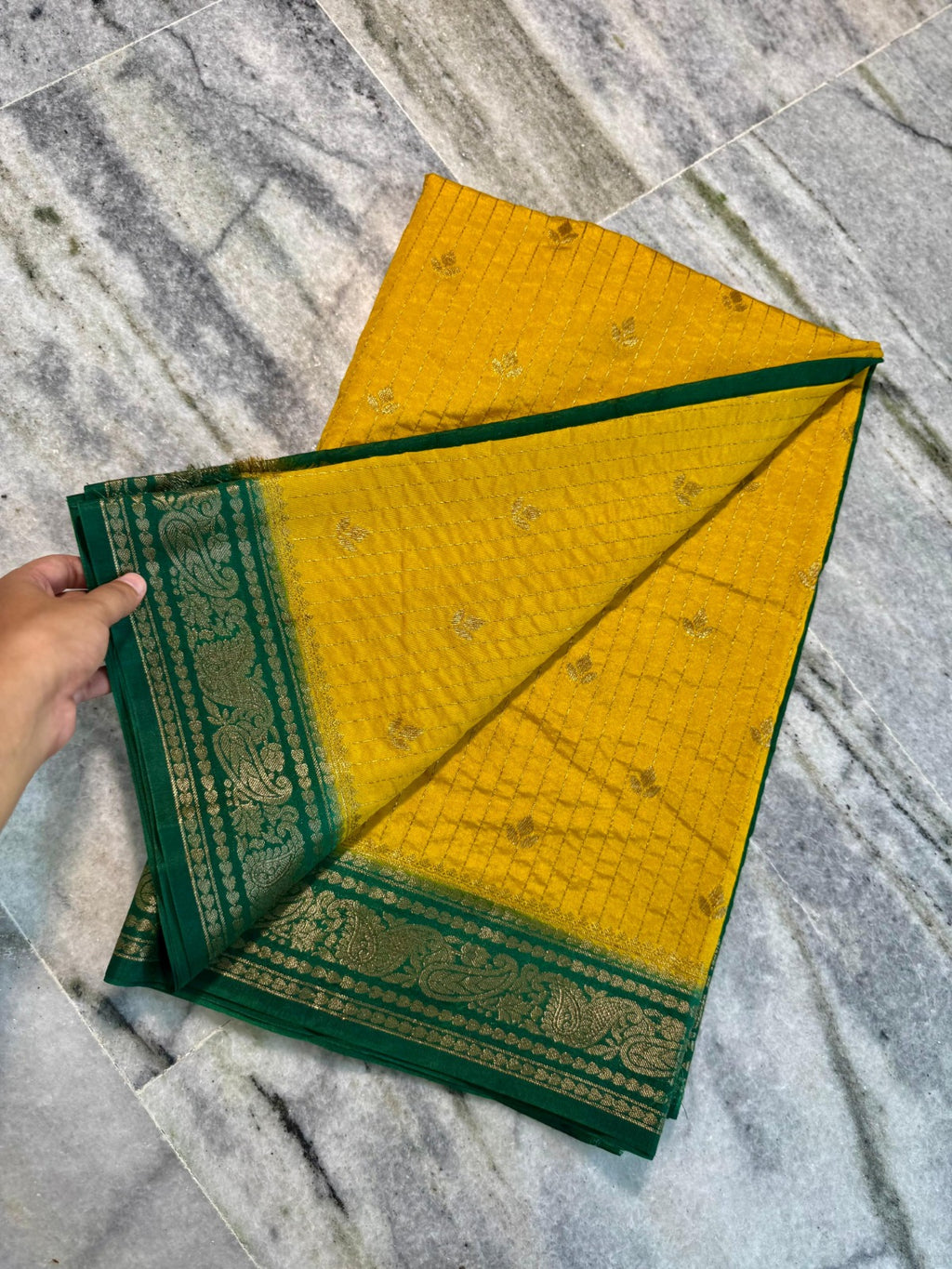 Banarasi Chinia Silk Saree-BCNYGR04