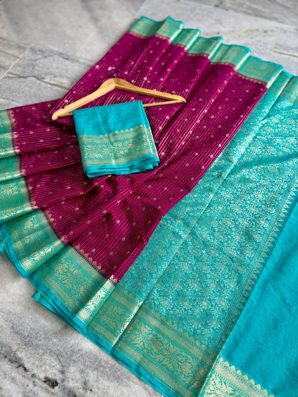 Banarasi Chinia Silk Saree-BCNWBL01