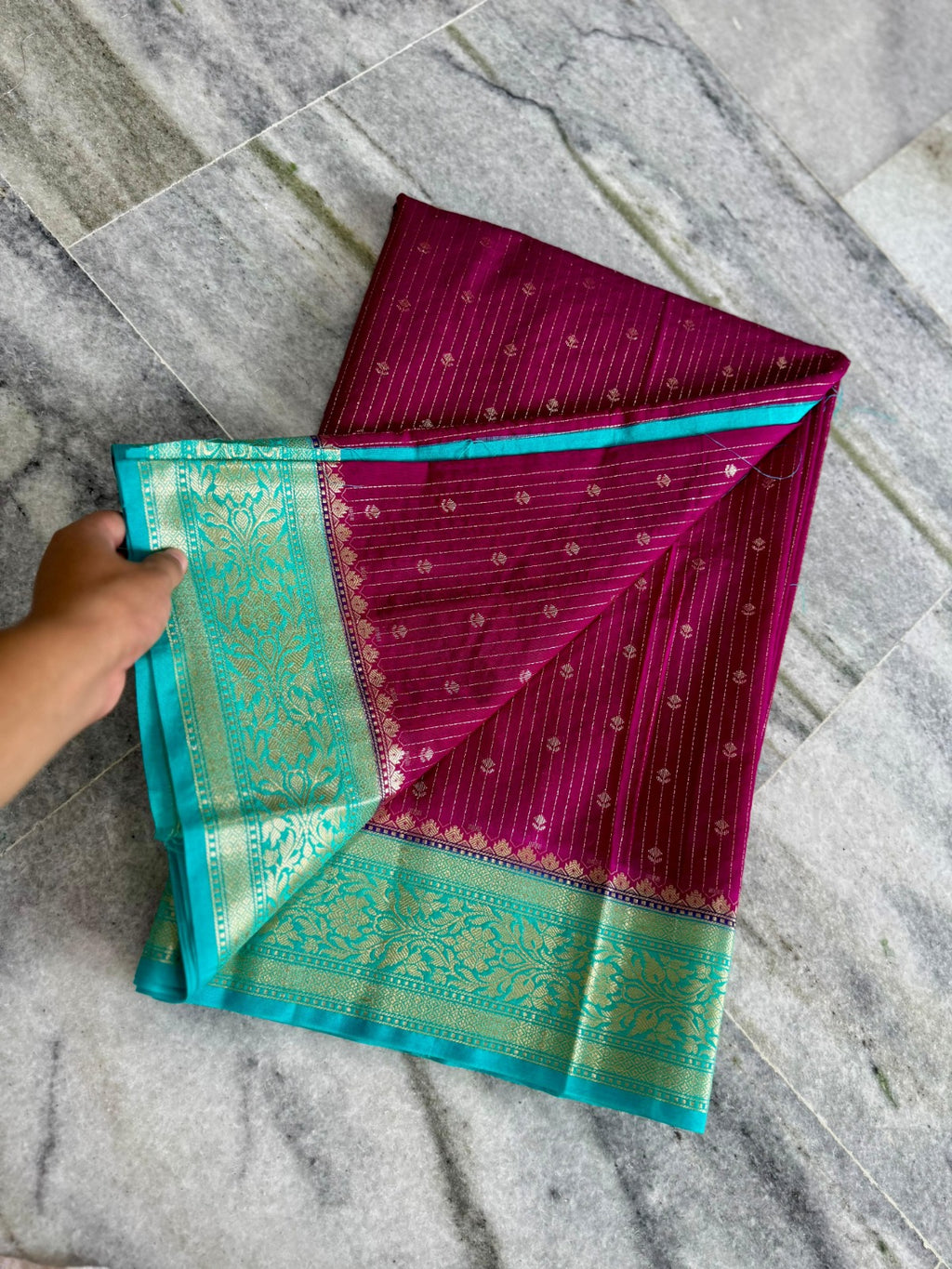 Banarasi Chinia Silk Saree-BCNWBL01