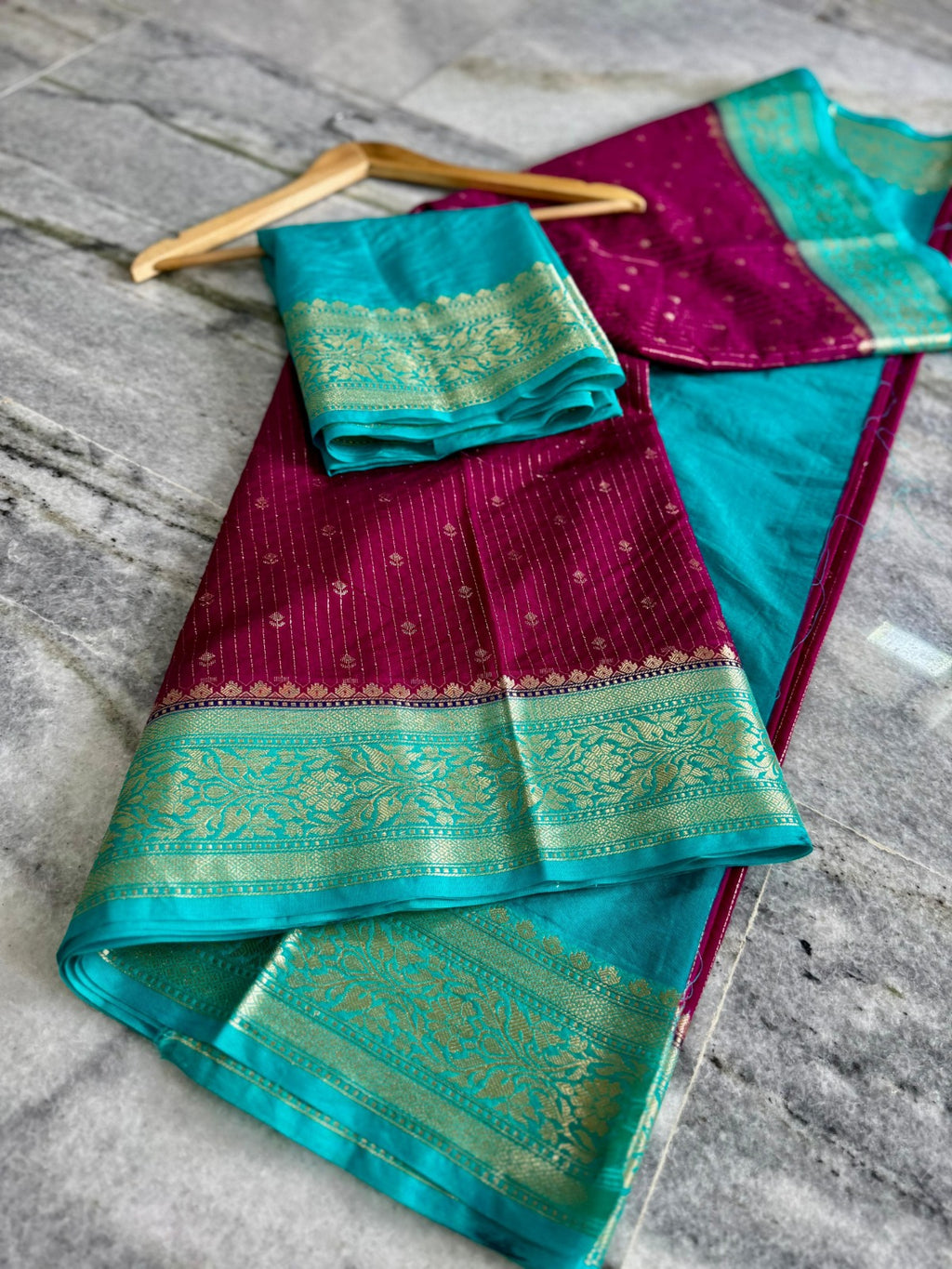Banarasi Chinia Silk Saree-BCNWBL01