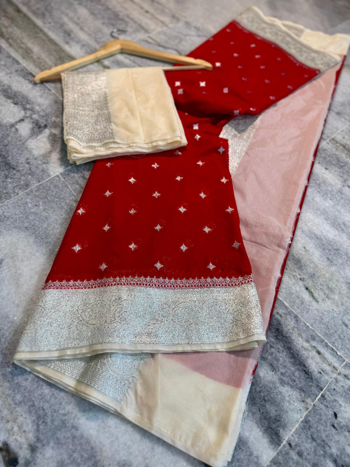Banarasi Handloom Katan Georgette Semi Silk Saree - ABKG004