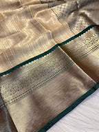 Banarasi Semi Kanchipuram Silk Saree with Gold Zari Weaving - ABSKG01