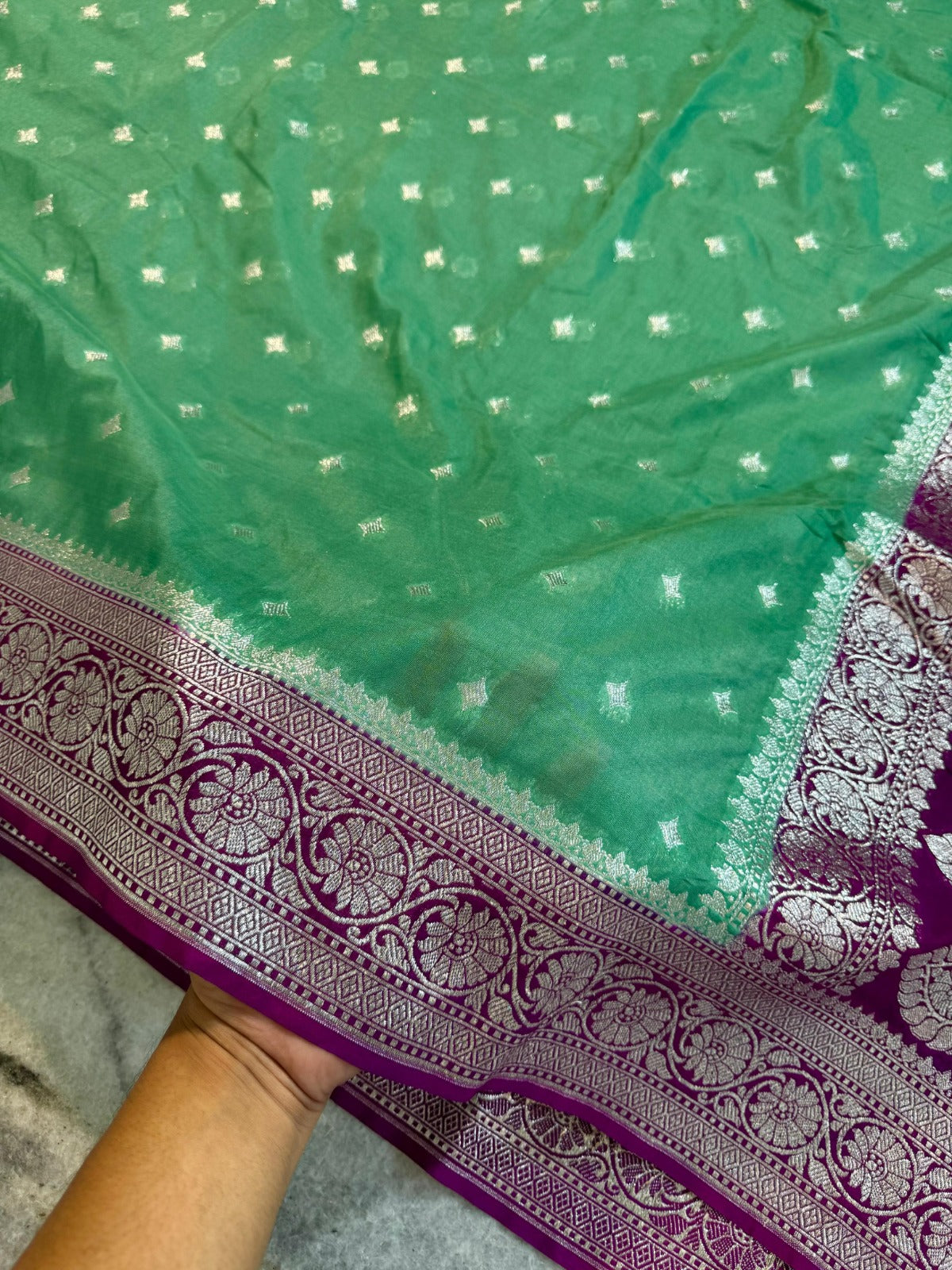 Banarasi Handloom Katan Georgette Semi Silk Saree - ABKG003