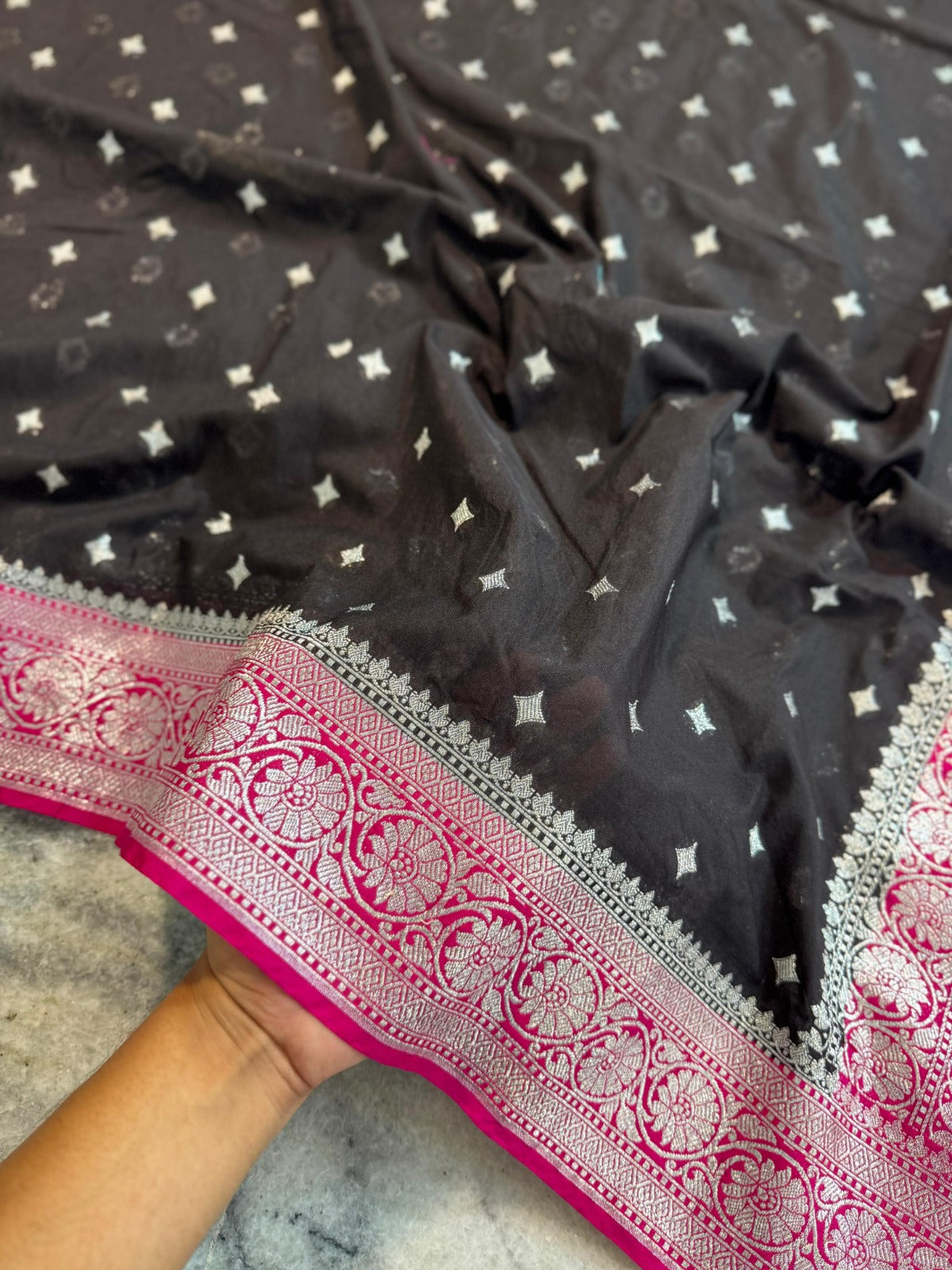 Banarasi Handloom Katan Georgette Semi Silk Saree - ABKG005