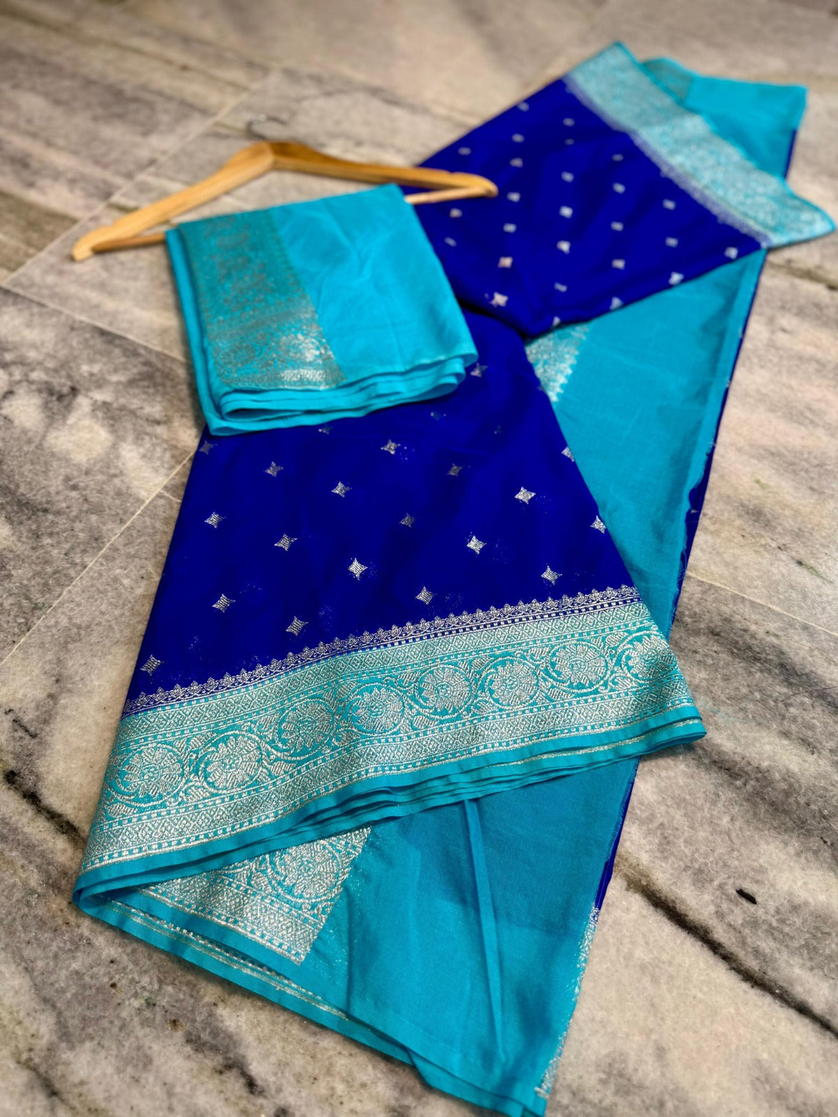 Banarasi Handloom Katan Georgette Semi Silk Saree - ABKG001