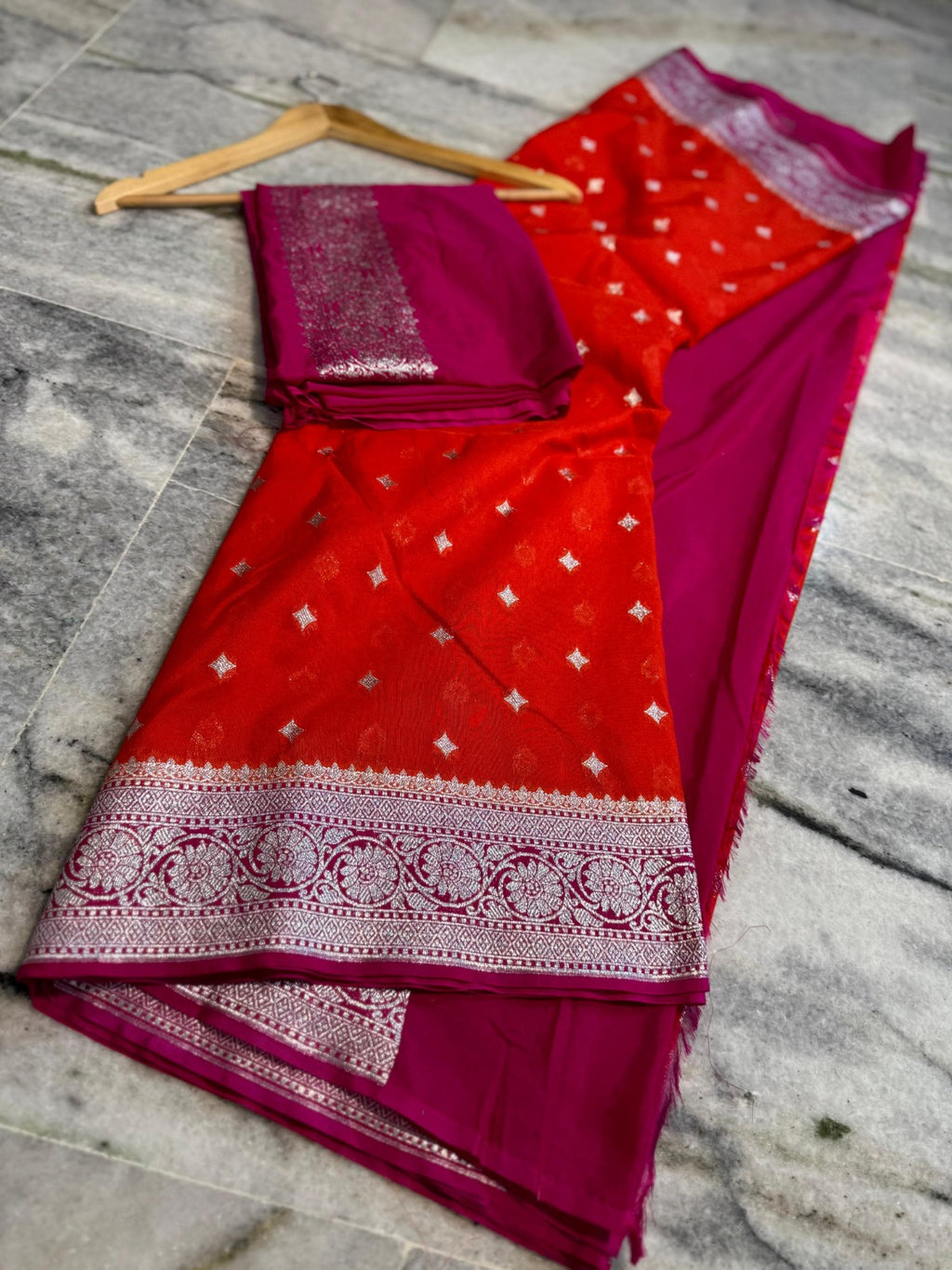 Banarasi Handloom Katan Georgette Semi Silk Saree - ABKG002
