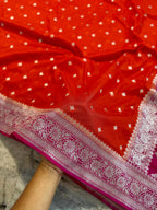 Banarasi Handloom Katan Georgette Semi Silk Saree - ABKG002