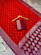 Banarasi Handloom Katan Georgette Semi Silk Saree - ABKG002