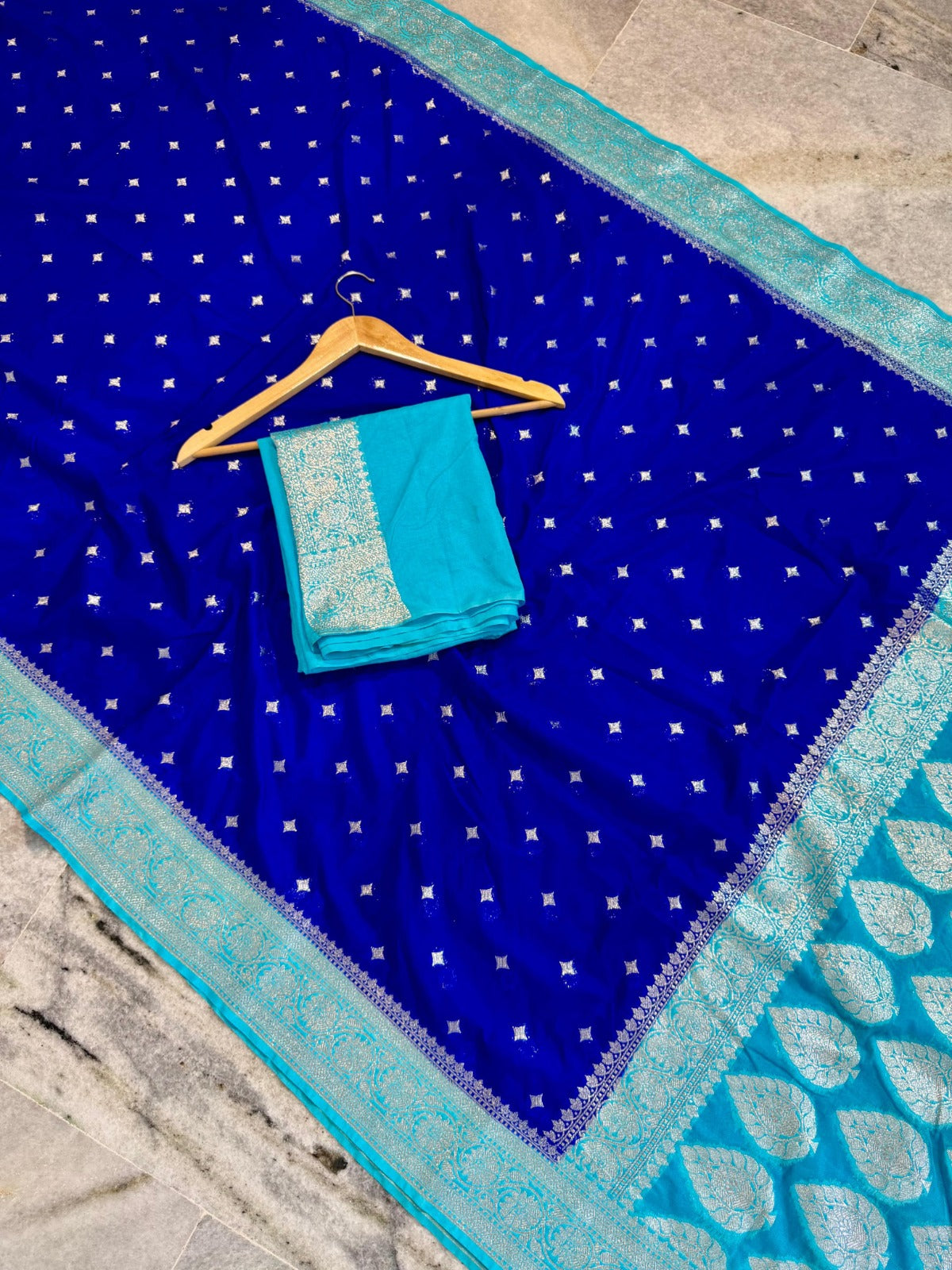 Banarasi Handloom Katan Georgette Semi Silk Saree - ABKG001