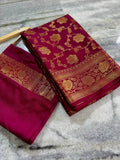 Banarasi Katan Silk Saree with Antique Zari Weaving - BKAZPM01
