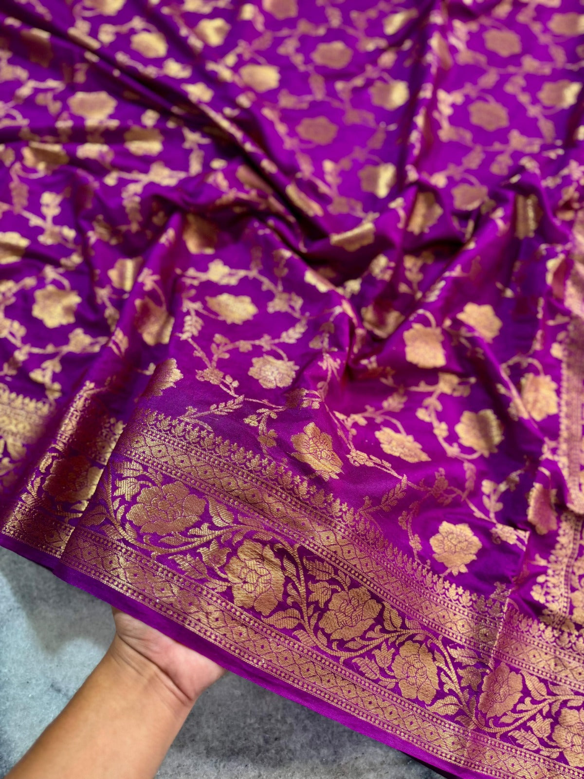 Banarasi Katan Silk Saree with Antique Zari Weaving - BKAZP01