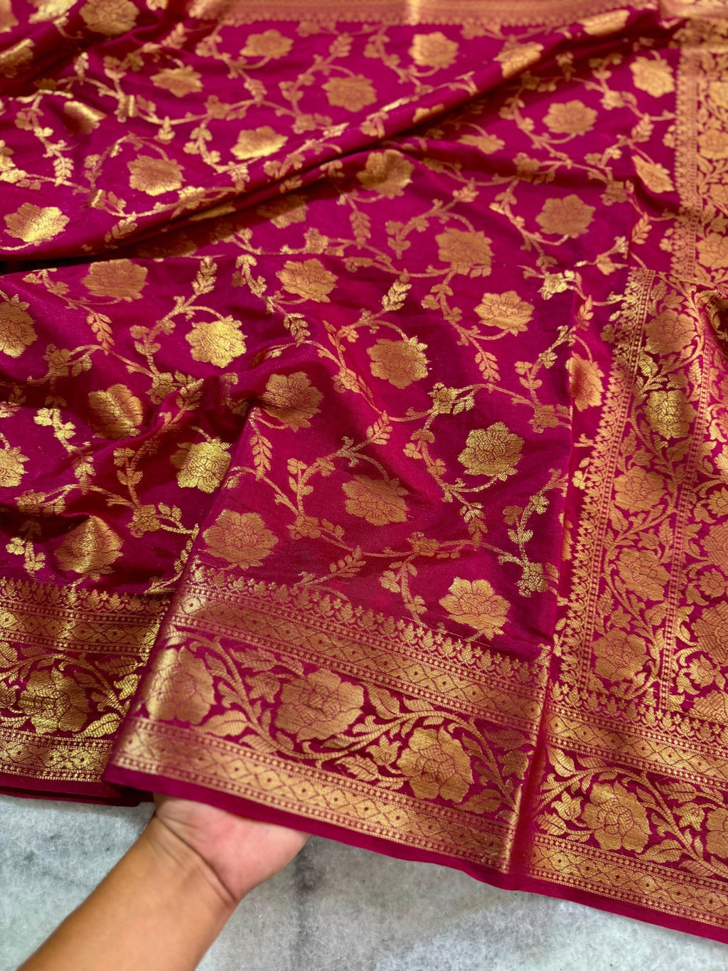 Banarasi Katan Silk Saree with Antique Zari Weaving - BKAZPM01