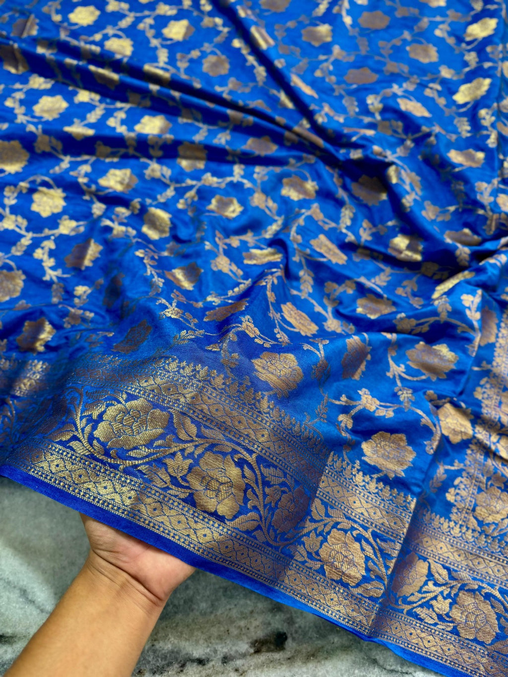 Banarasi Katan Silk Saree with Antique Zari Weaving - BKAZB01