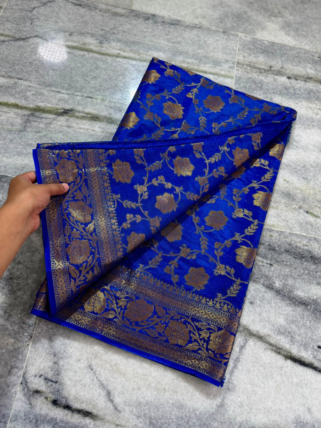Banarasi Katan Silk Saree with Antique Zari Weaving - BKAZB01