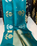 Banarasi Kora Organza Silk Saree with Sona Rupa Zari Buti - ABKOSR4
