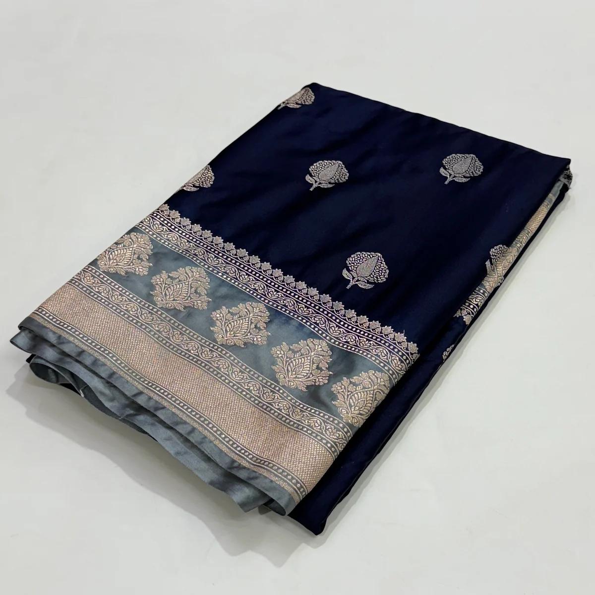 Banarasi Mashru Silk Saree with Booti Motifs - ABMBM04