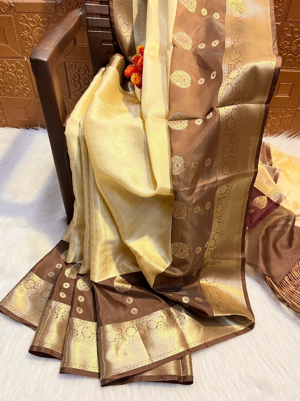 Banarasi Soft Tissue Semi Silk Saree - BSTSCB1