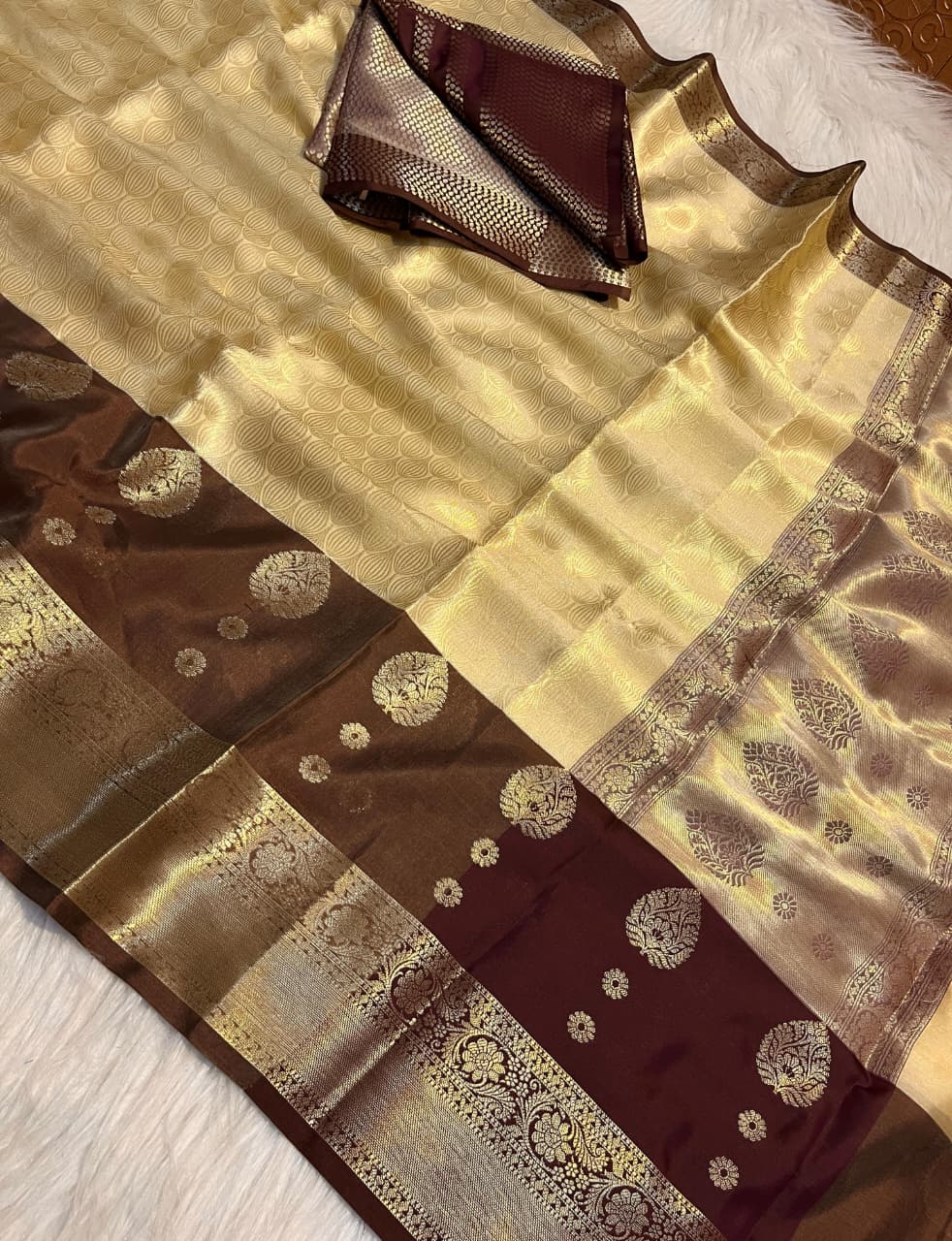 Banarasi Soft Tissue Semi Silk Saree - BSTSCB1