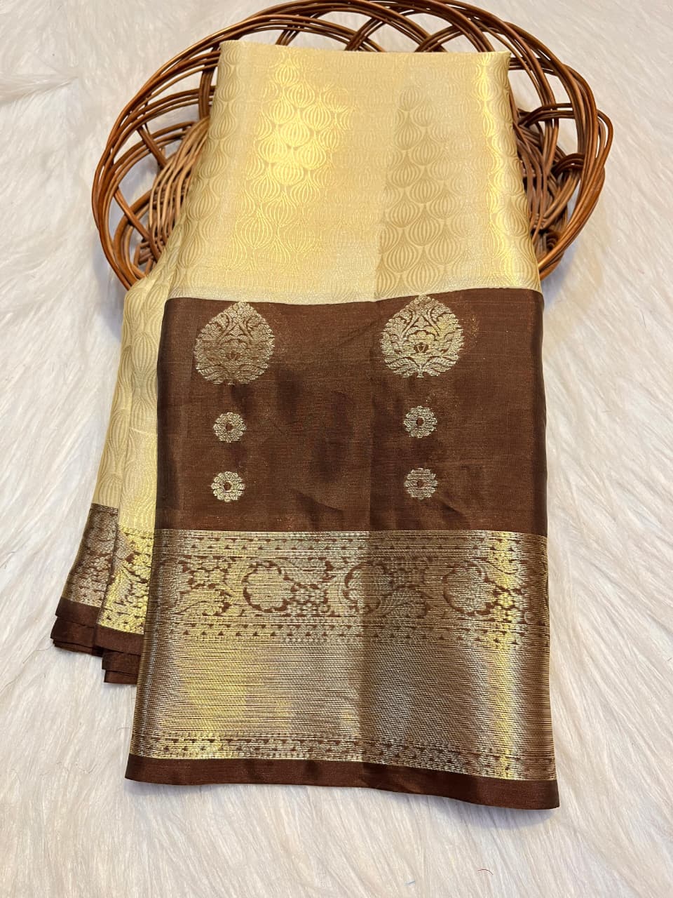 Banarasi Soft Tissue Semi Silk Saree - BSTSCB1