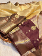 Banarasi Soft Tissue Semi Silk Saree - BSTSCB1